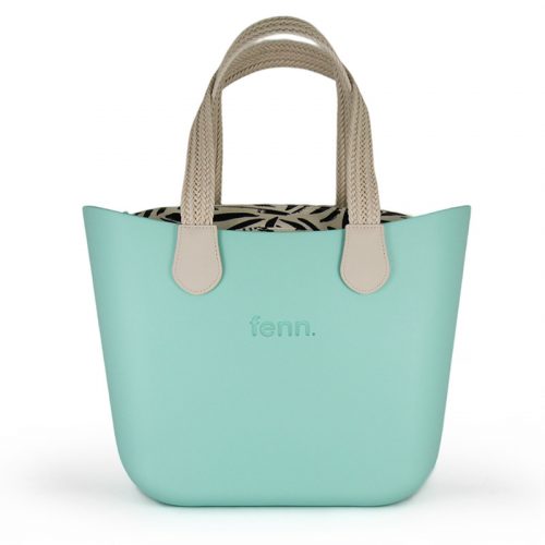 Fenn Original Collection Turquoise – pattern 2 inner – silver zip – off whitewoven handle