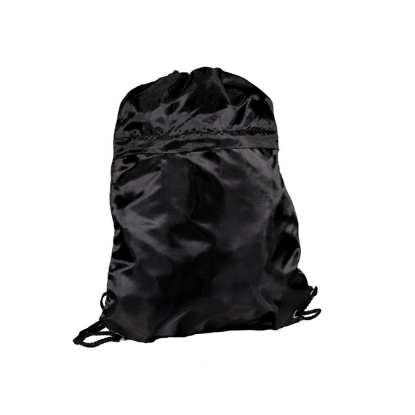 String backpack with front zip pocket Black