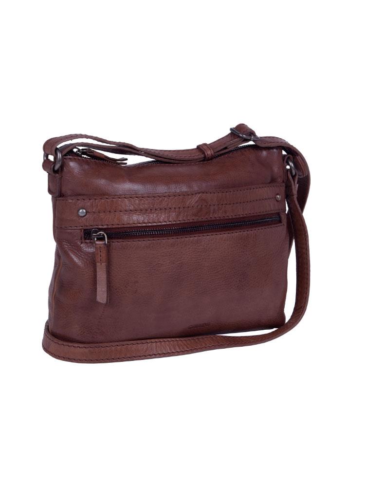 Cellini Diva Leather Crossbody Sling Brown