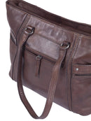 Cellini Diva Leather Tote Handbag Brown