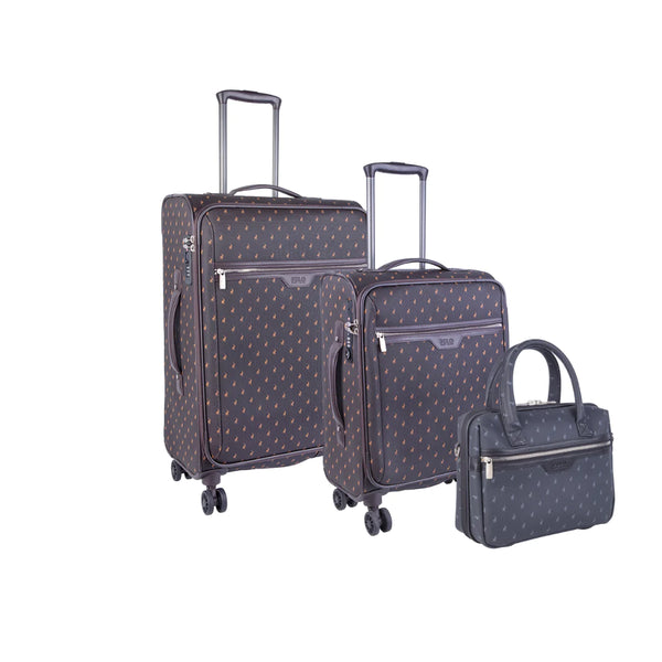 Pierre Cardin Signature Spinner Four Piece Luggage Set, Brown, One Size