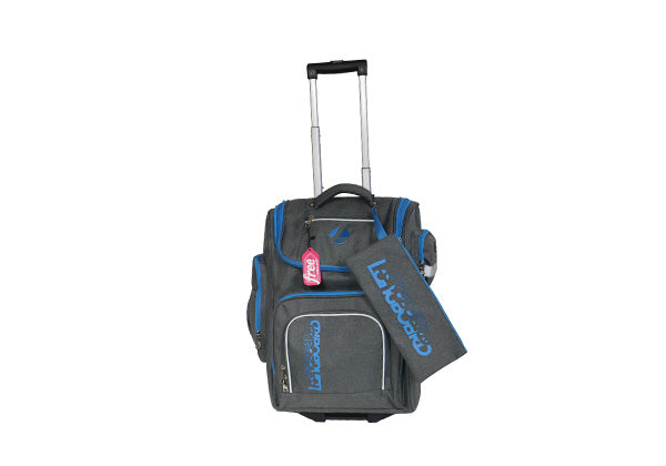 Tosca Longboard Cruiser School Backpack with Wheels + Pencil Bag | Grey