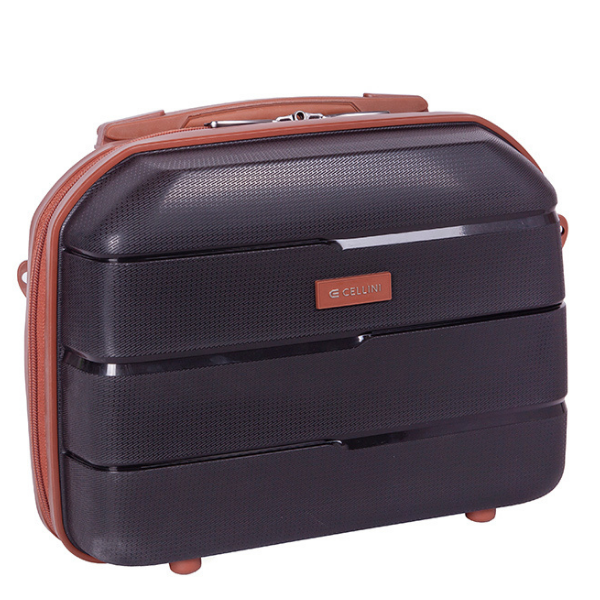 Cellini Spinn Set of 3 + Beauty Case Black/Tan