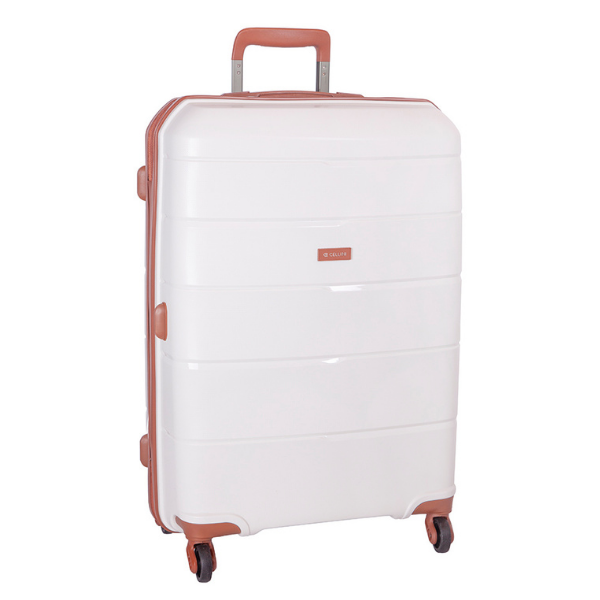 Cellini Spinn Set of 3 + Beauty Case White/Tan