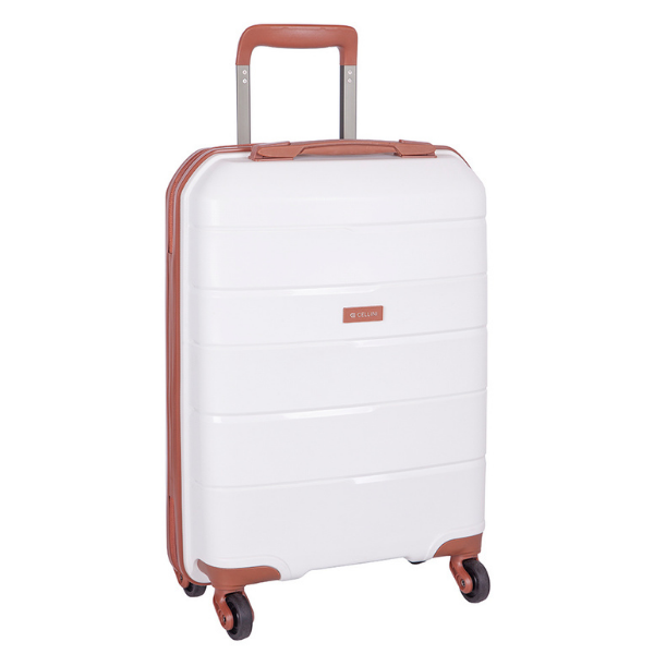 Cellini Spinn Set of 3 + Beauty Case White/Tan