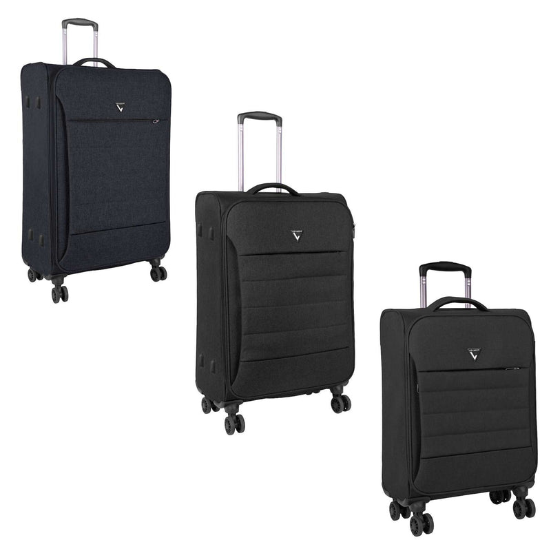 Voyager Getaway 4 Wheel Trolley 3 Piece Set -Black