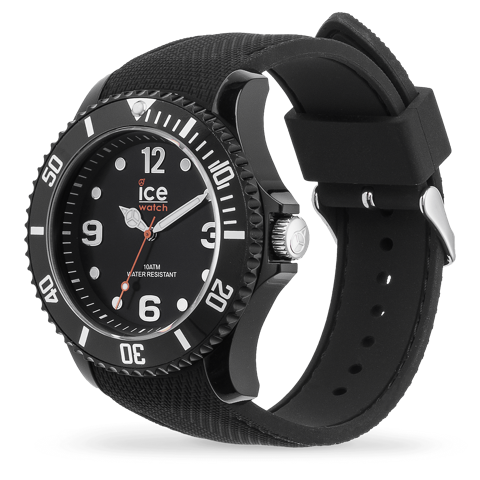 ICE sixty nine - Black large size watch with a textured silicone strap