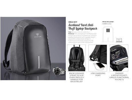 Scotland Yard Anti-Theft Tech Backpack