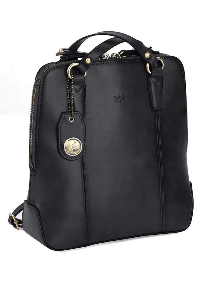 Polo Modello Leather Backpack Black