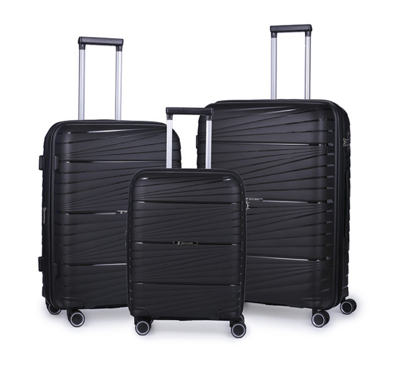 Pierre Cardin Montpellier Luggage Spinner 3 Piece Set Black
