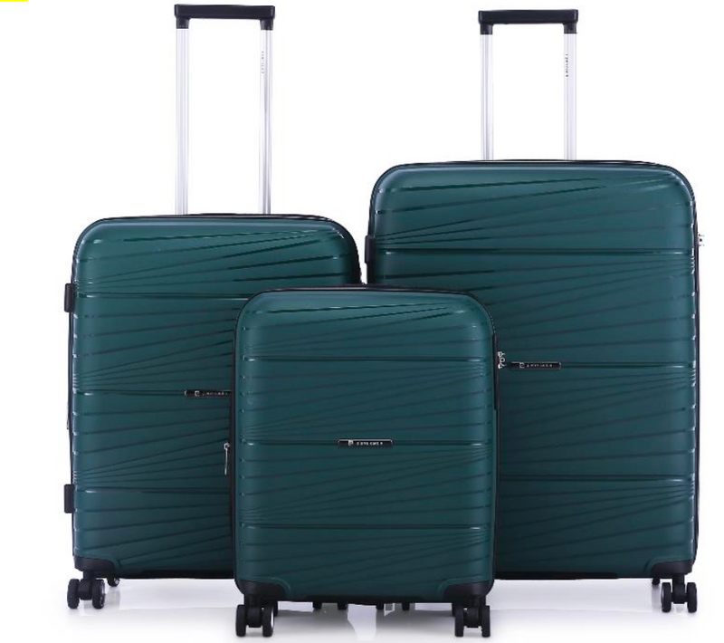 Pierre Cardin Montpellier Luggage Spinner 3 Piece Set Green