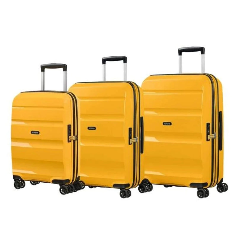 American Tourister Bon Air 3 Piece Spinner Luggage Set Yellow Saleys Travel Goods
