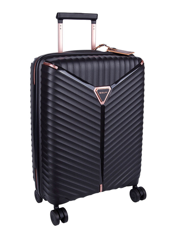 Cellini Allure Hardshell 4 Wheel Carry On Trolley Black