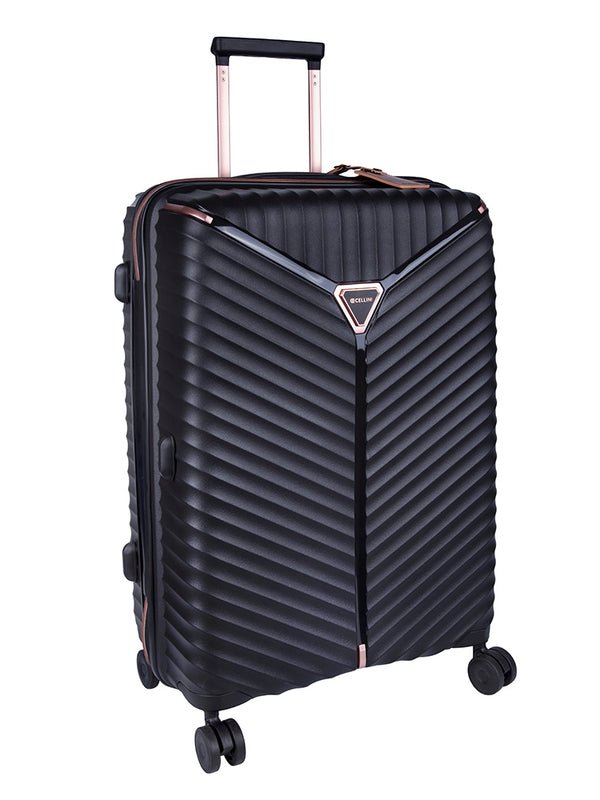 Cellini Allure Hardshell Medium 4 Wheel Trolley Case Black