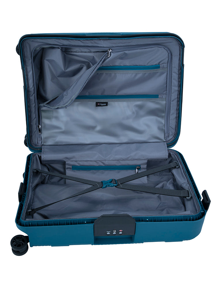 Cellini Safetech Medium 65cm 4 Wheel Trolley Case Blue