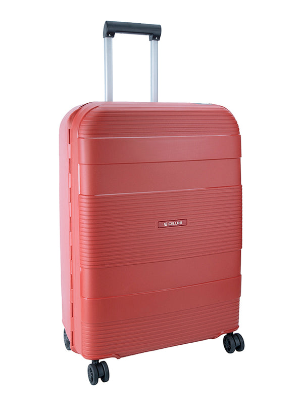 Cellini Safetech Medium 65cm 4 Wheel Trolley Case Orange