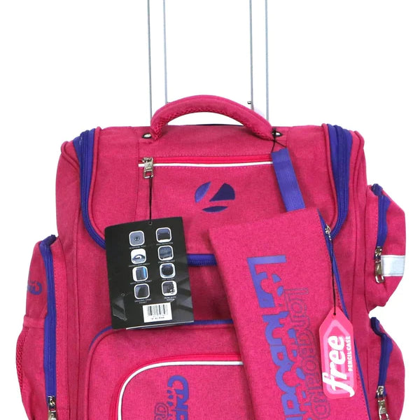 Tosca Longboard Cruiser School Backpack with Wheels Pencil Bag Pin Saleys Travel Goods