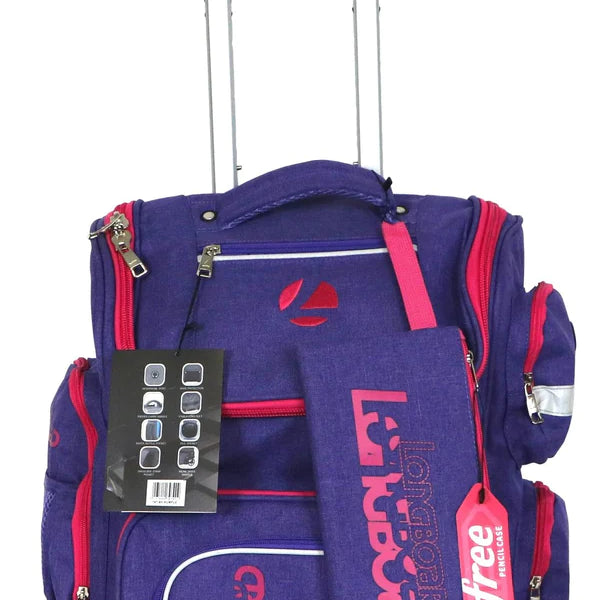 Tosca Longboard Cruiser School Backpack with Wheels Pencil Bag
