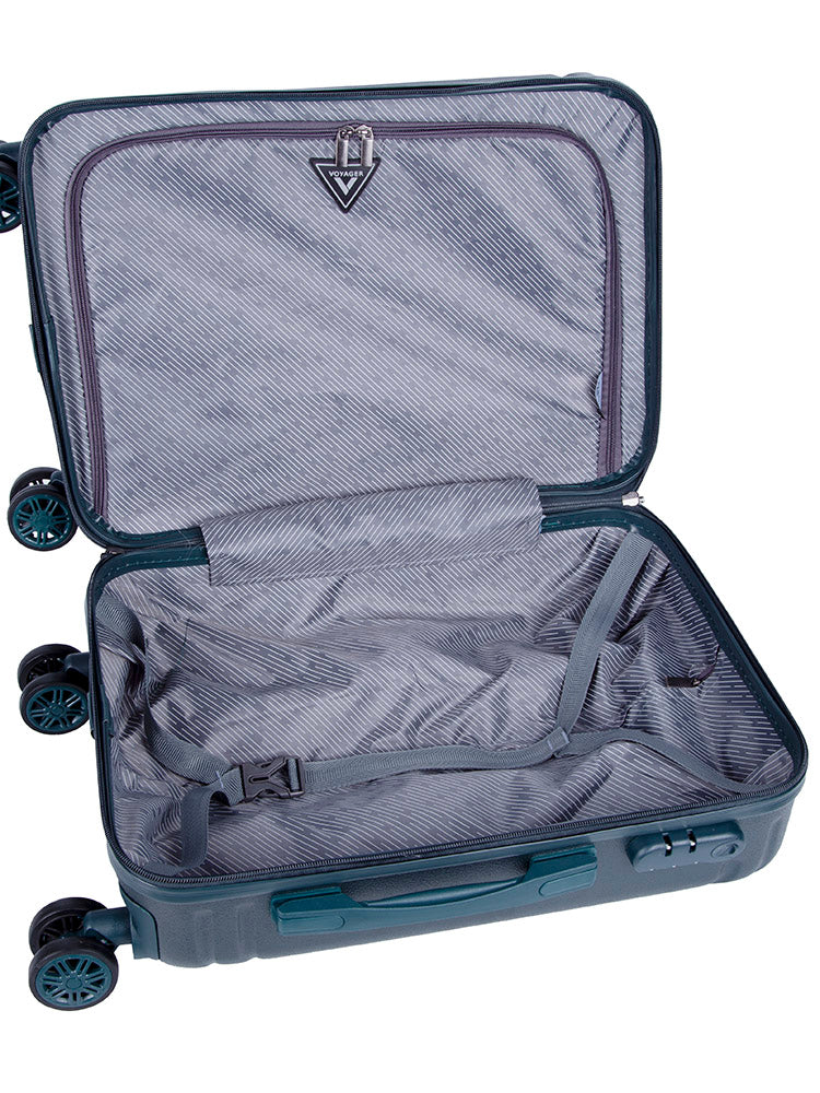 Voyager Duro 4 Wheel Carry On Trolley Case Green